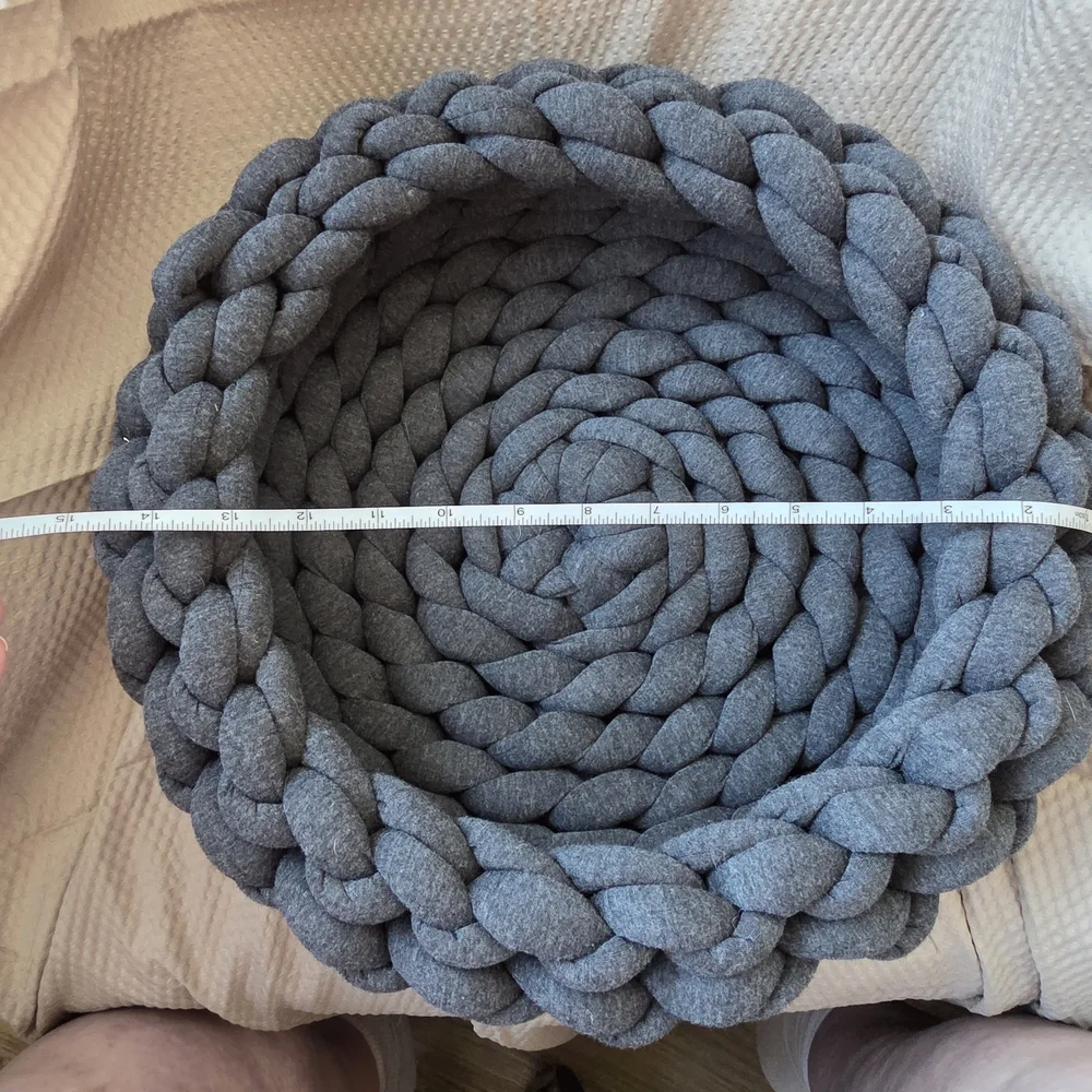Cozy Knit Basket in Gray